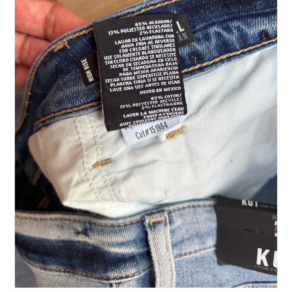 KUT from the Kloth Rachael Fab Am Mom Jean High Rise  Button Fly Raw Hem Size 6 - Picture 14 of 14